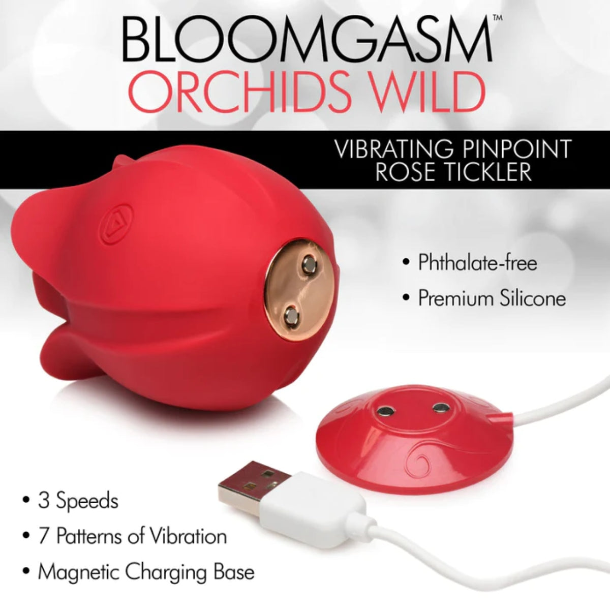 Bloomgasm | Orchids Wild Vibrating Pinpoint Rose Tickler - Red