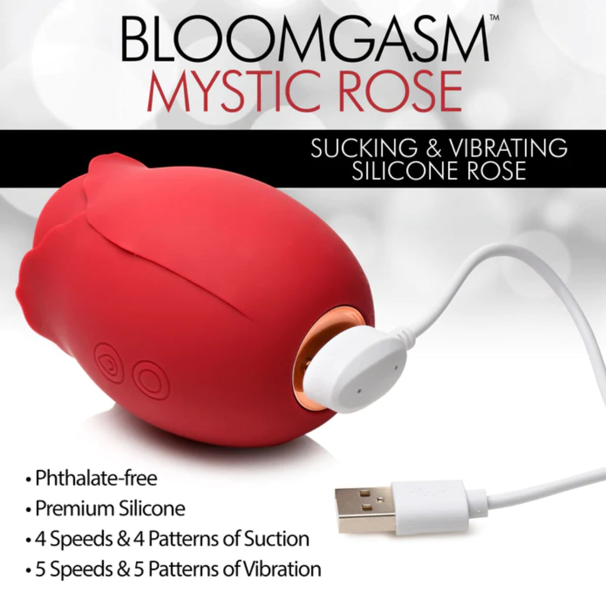 Bloomgasm | Mystic Rose Sucking & Vibrating Silicone Rose - Red