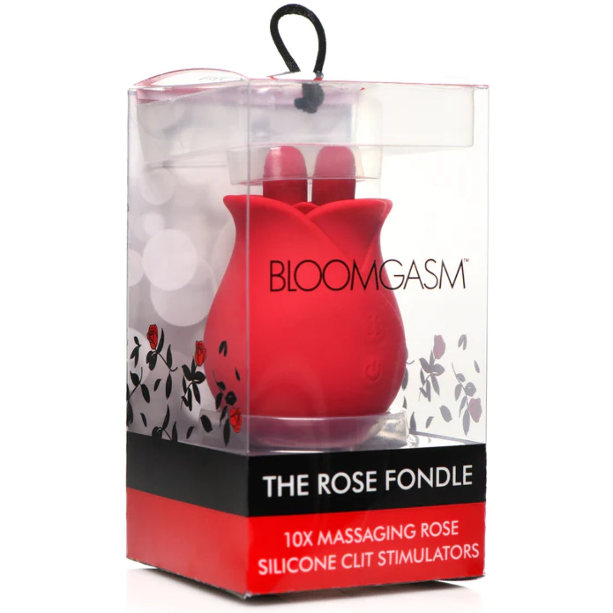 Bloomgasm | The Rose Fondle 10X Massaging Rose Silicone Clit Stimulator - Red