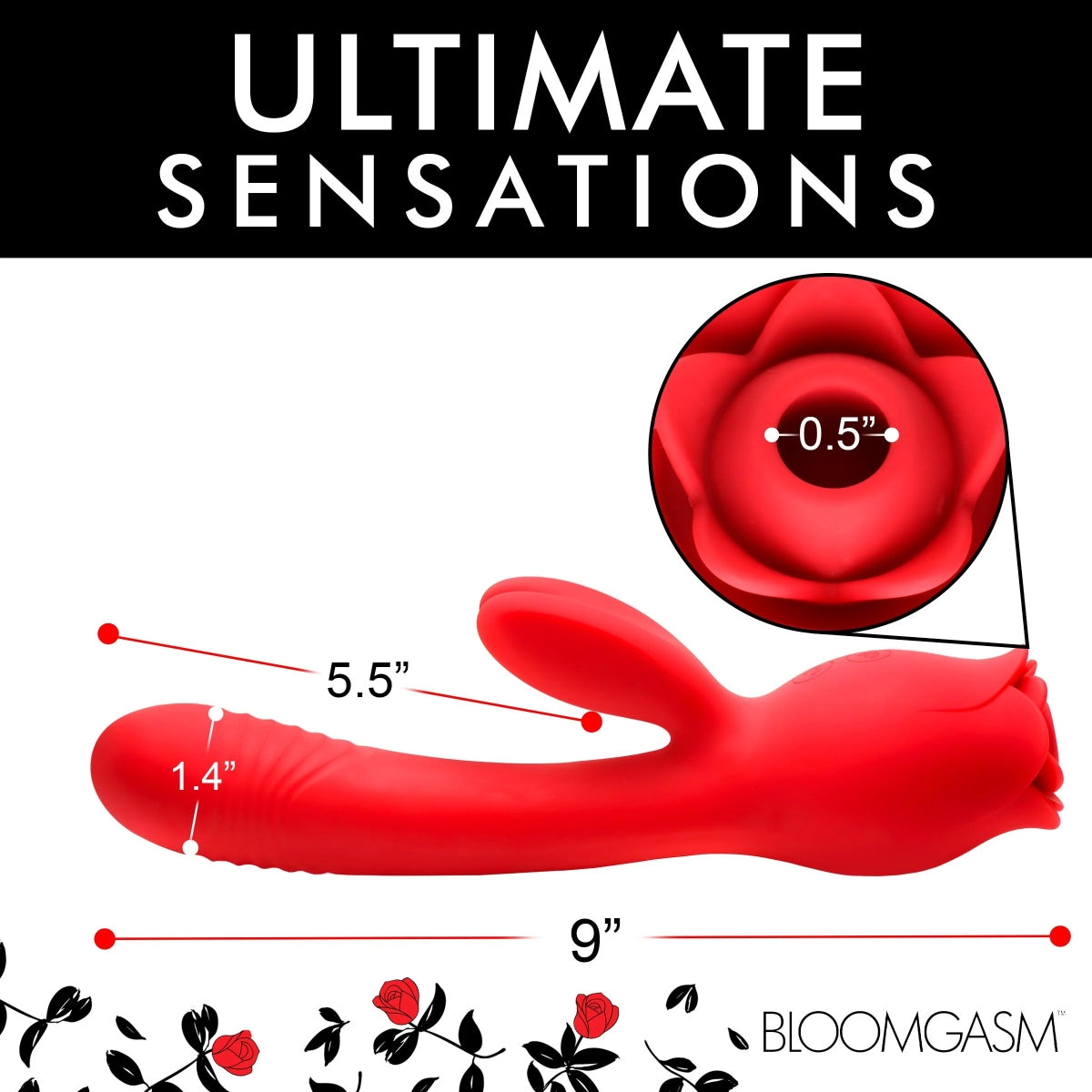 Bloomgasm | Blooming Bunny Sucking & Thrusting Silicone Rabbit Vibrator - Red