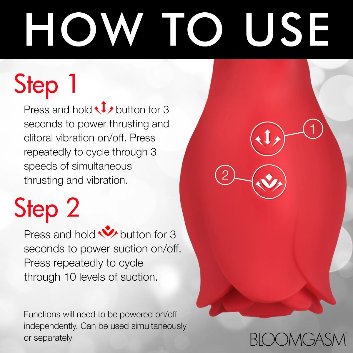 Bloomgasm | Blooming Bunny Sucking & Thrusting Silicone Rabbit Vibrator - Red