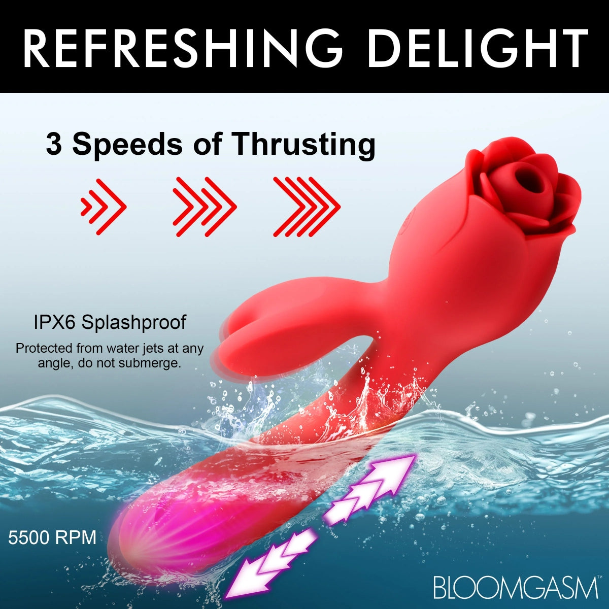 Bloomgasm | Blooming Bunny Sucking & Thrusting Silicone Rabbit Vibrator - Red