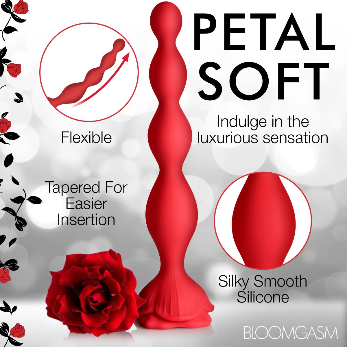 Bloomgasm | Beaded Bloom 9X Beaded Rose Vibrator - Red