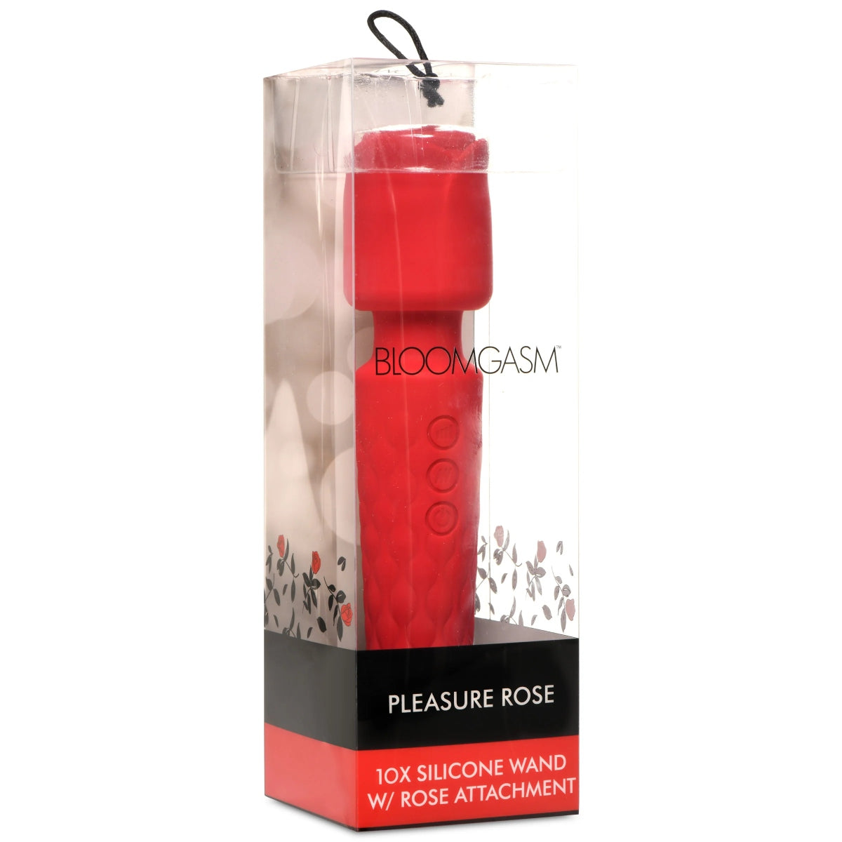 Bloomgasm | Pleasure Rose 10X Silicone Wand & Rose Attachment - Red