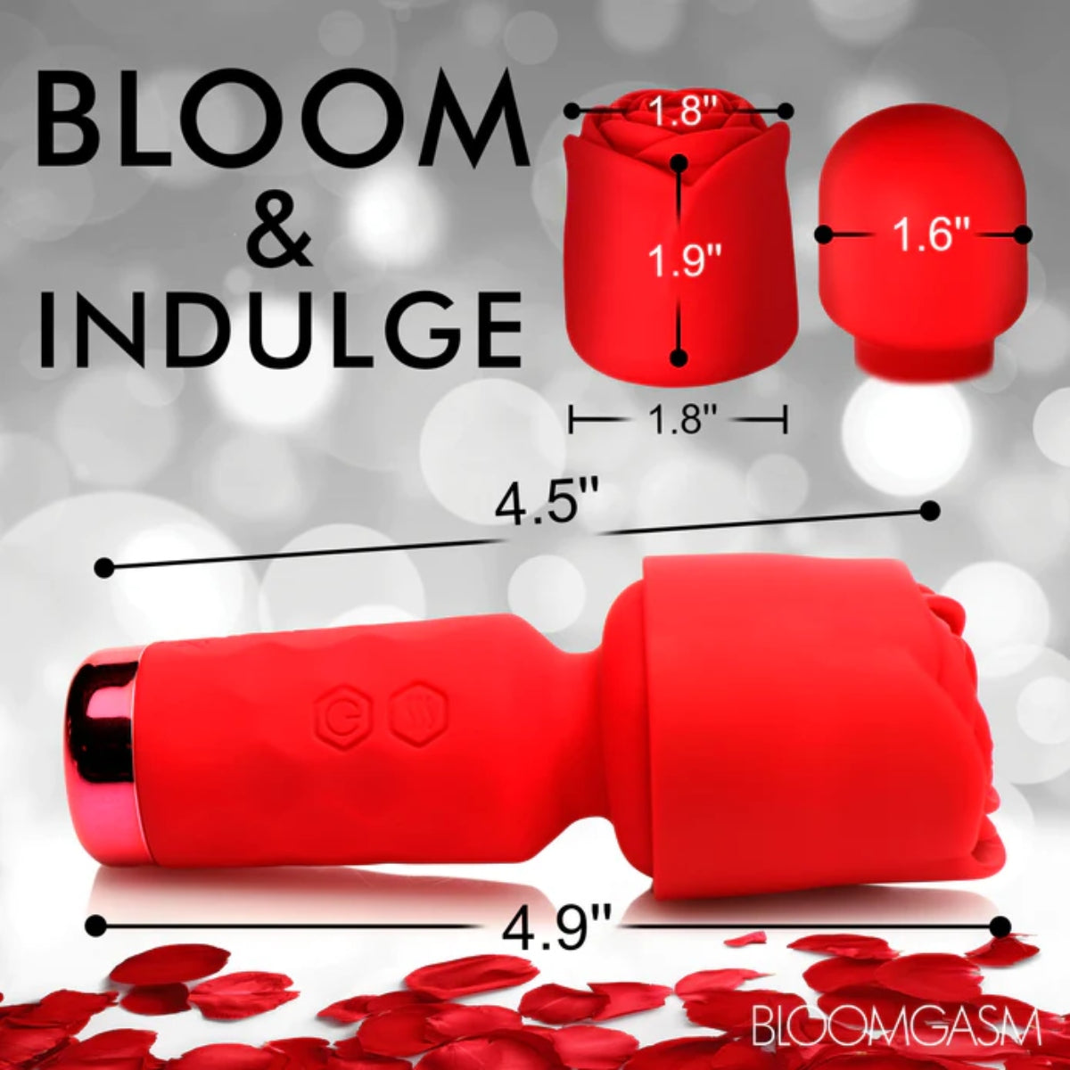 Bloomgasm | Pleasure Rose Petite Mini Silicone Rose Wand - Red