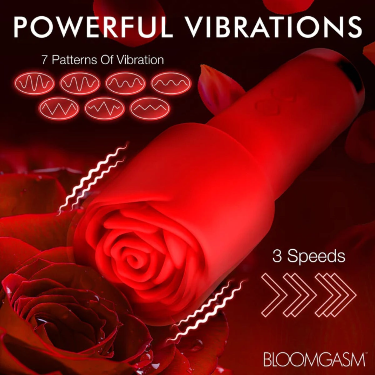 Bloomgasm | Pleasure Rose Petite Mini Silicone Rose Wand - Red