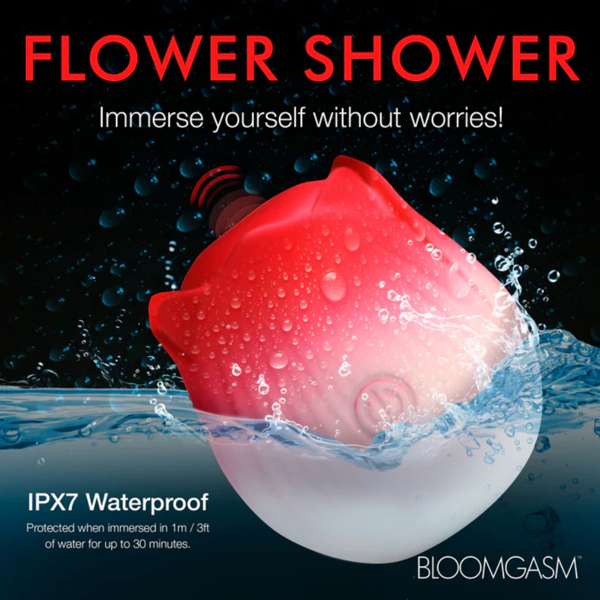 Bloomgasm | Pulsing Petals Throbbing Rose Stimulator - Red & White