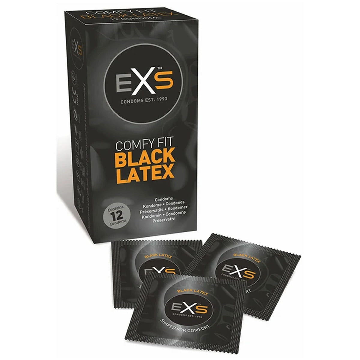 Condoms EXS | Black Latex  Condoms - 12 pack    | Awaken My Sexuality