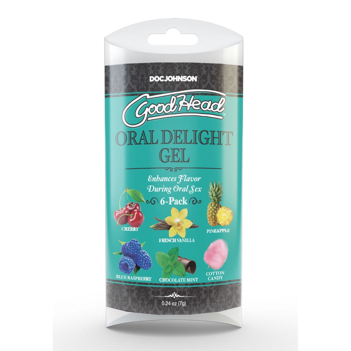 GoodHead | Oral Delight Gel 6 Pack - Blue Raspberry, Cherry Chocolate, Mint, Cotton Candy, French Vanilla & Pineapple