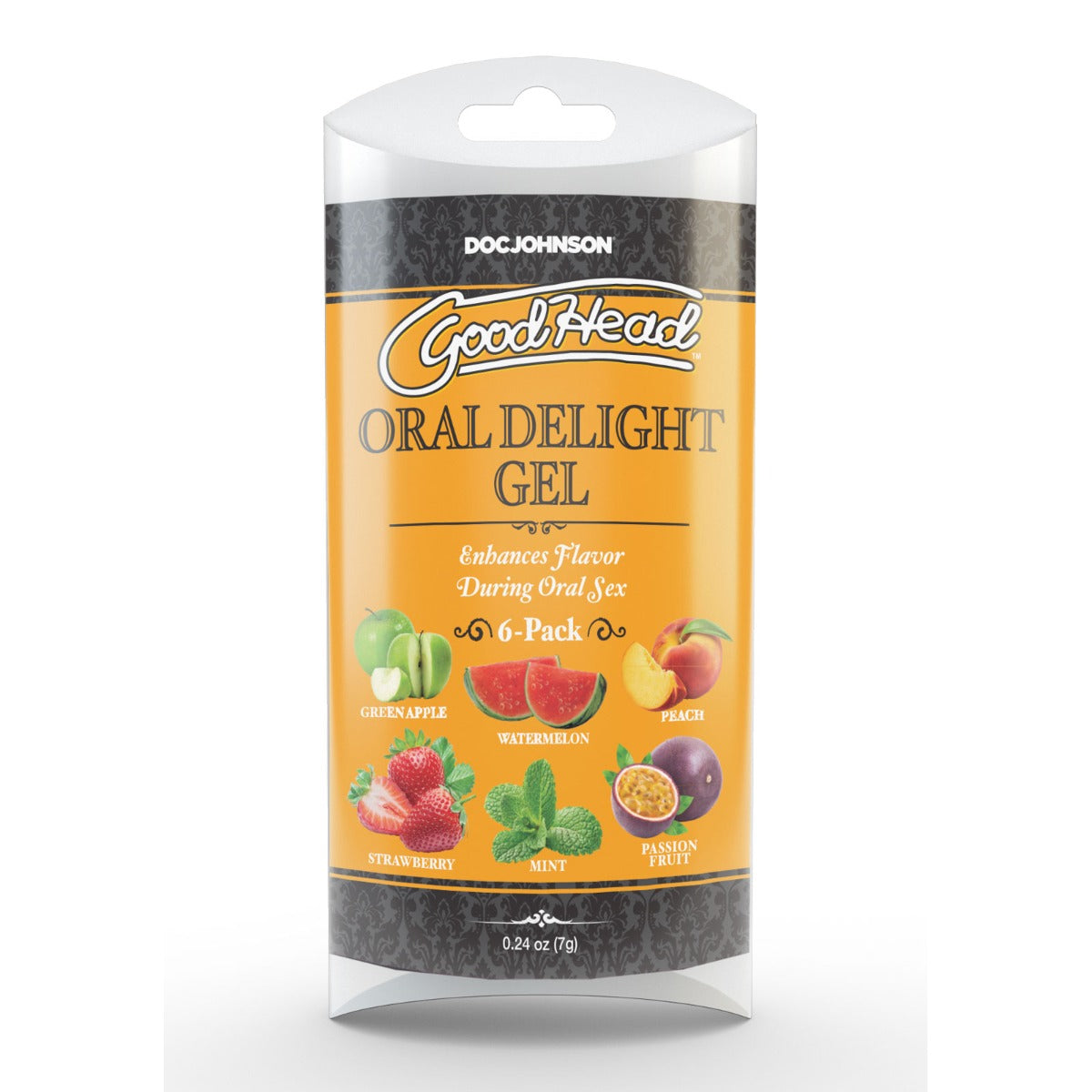 GoodHead | Oral Delight Gel 6 Pack - Green Apple, Mint, Peach, Strawberry, Watermelon & Passion Fruit