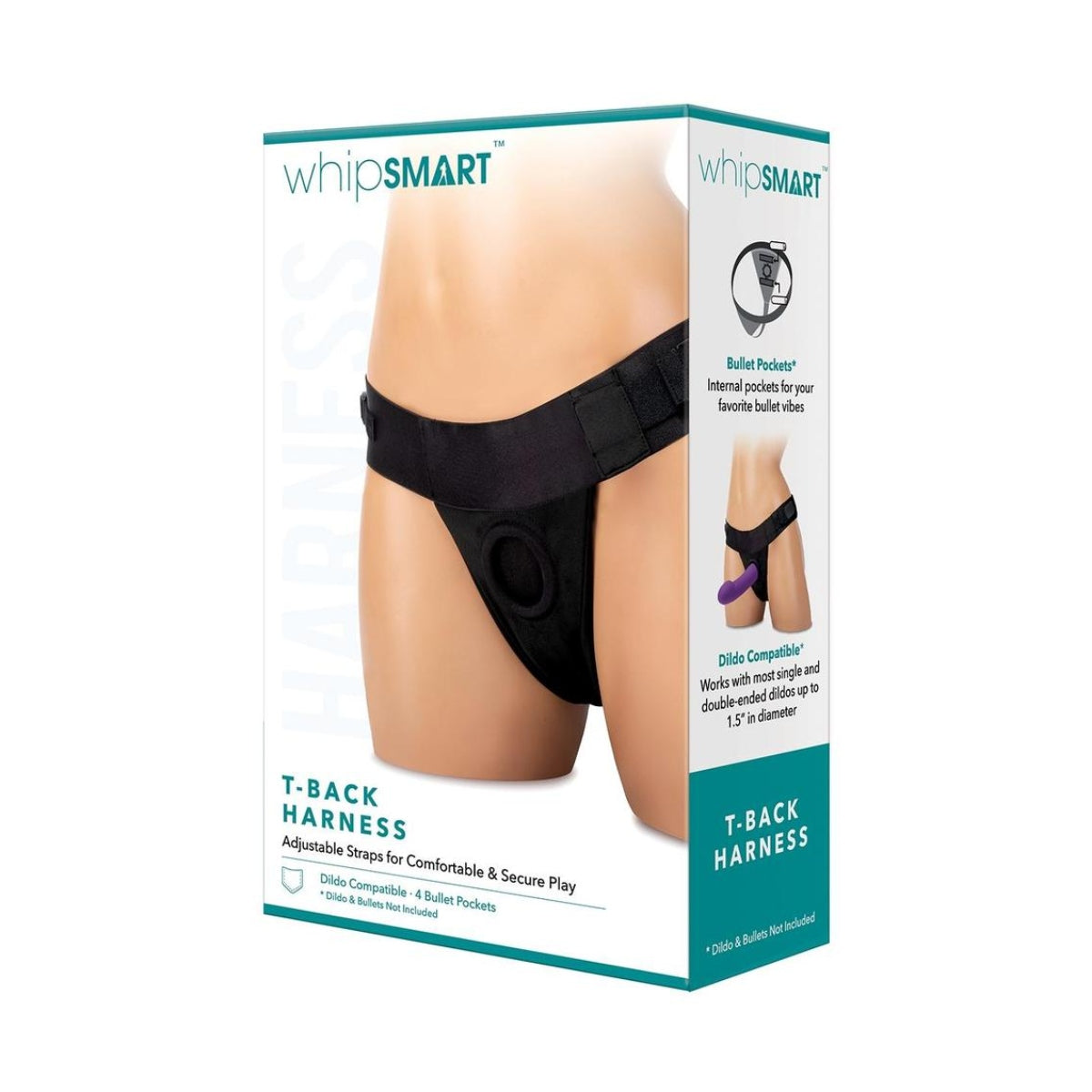 Strap-On Briefs WhipSMART | T-Back Harness One Size - Black    | Awaken My Sexuality