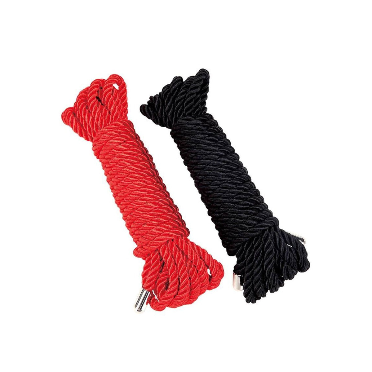 Whip Smart | HeartBreaker 2 Pack Satin BDSM Rope - Black & Red