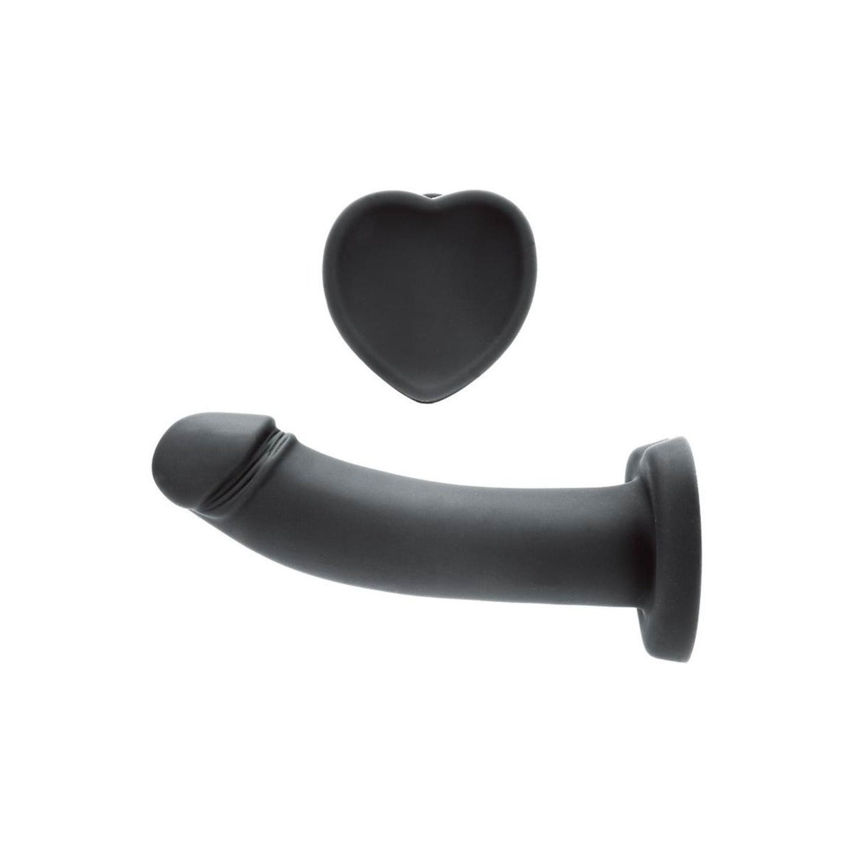 Suction Base Dildos WhipSMART | HEARTBREAKER 7 Inch Heart Based Dildo - Black    | Awaken My Sexuality