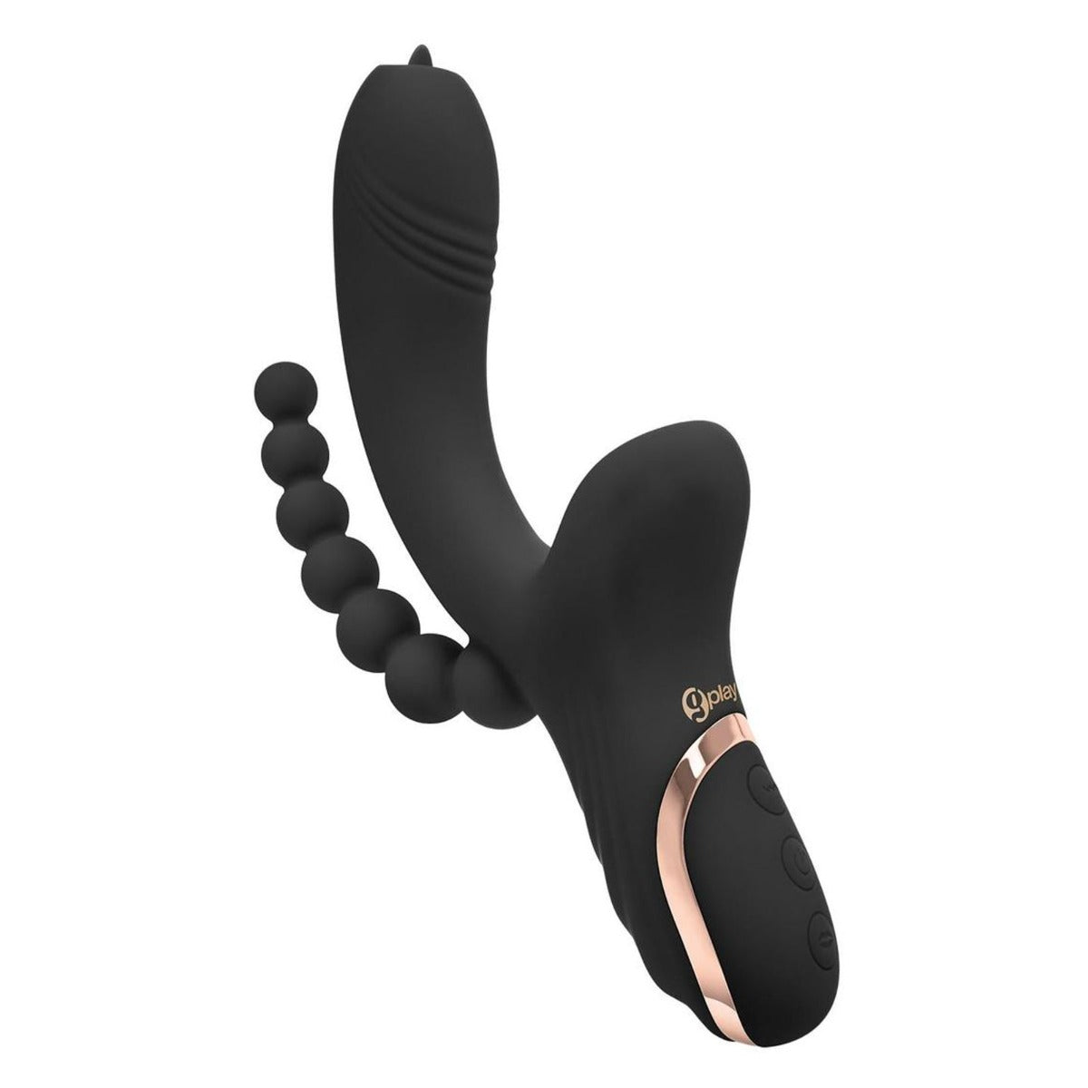 Bodywand | G Play Triple Stim G Spot And Clitoral Suction Vibrator with Anal Beads - Black