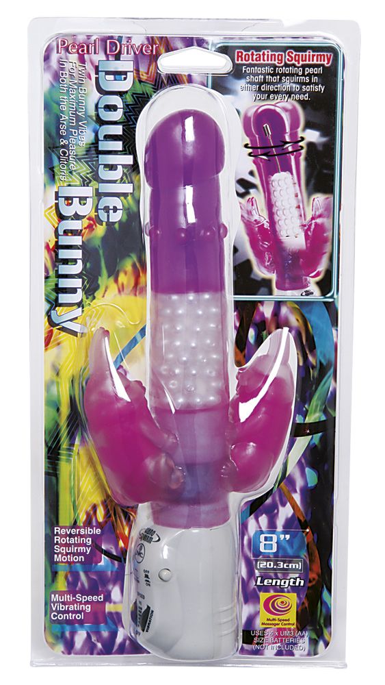 Rabbit Vibrator Nanma Double Bunny Purple 8in    | Awaken My Sexuality