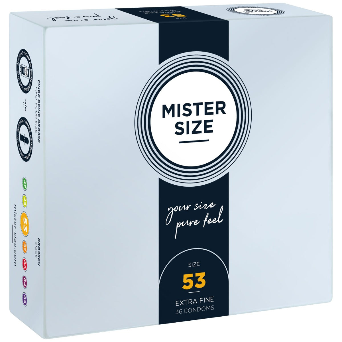MISTER SIZE | Pure feel Condoms - Size 53 mm (36 pack)