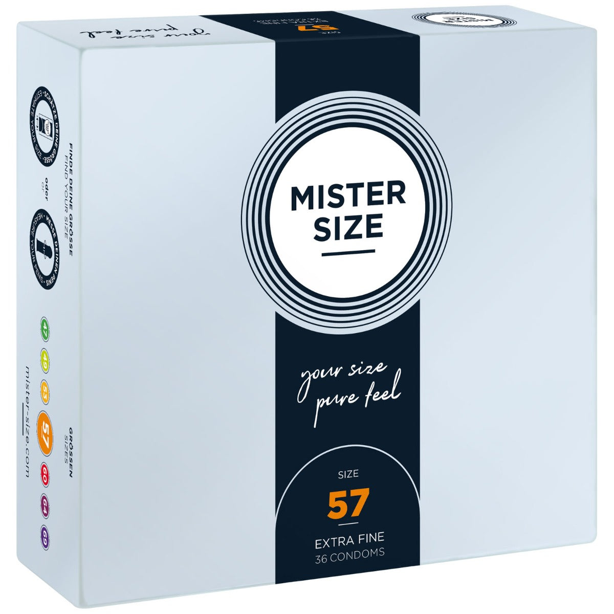 MISTER SIZE | Pure feel Condoms - Size 57 mm (36 pack)