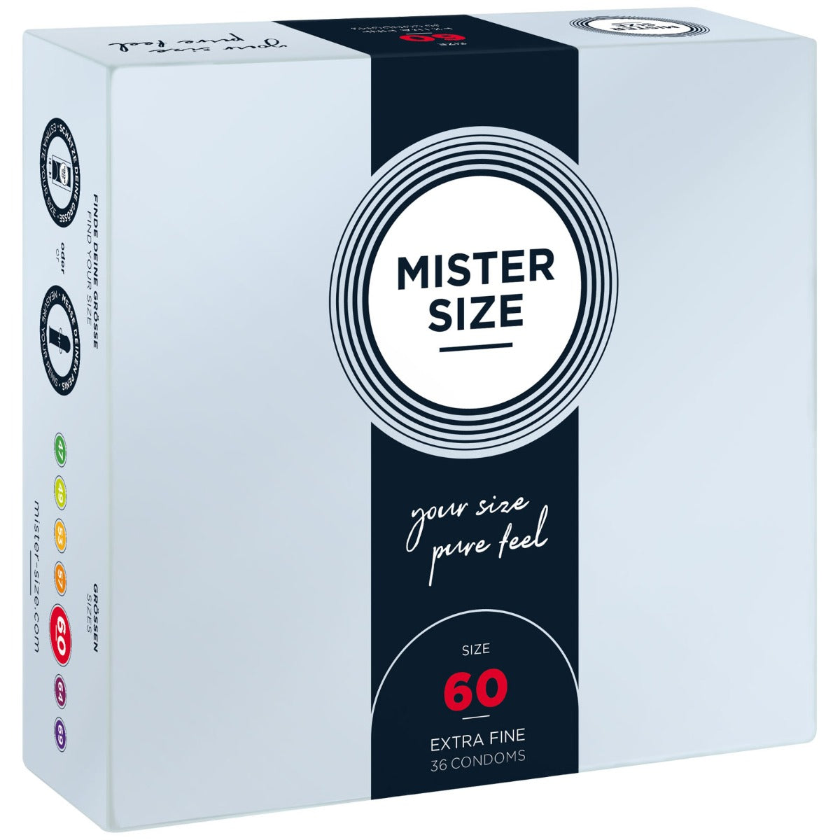 MISTER SIZE | Pure feel Condoms - Size 60 mm (36 pack)