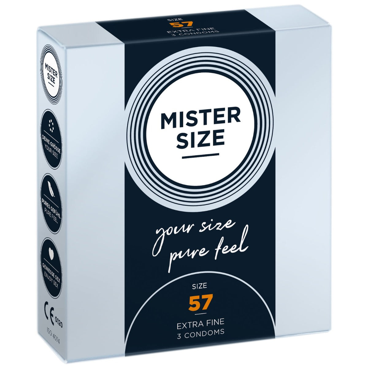 Condoms MISTER SIZE | Pure feel Condoms - Size 57 mm (3 pack)    | Awaken My Sexuality