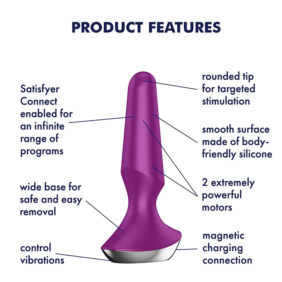 Vibrating Butt Plugs Satisfyer | Plug-ilicious 2 Connect Vibrating Butt Plug - Berry    | Awaken My Sexuality