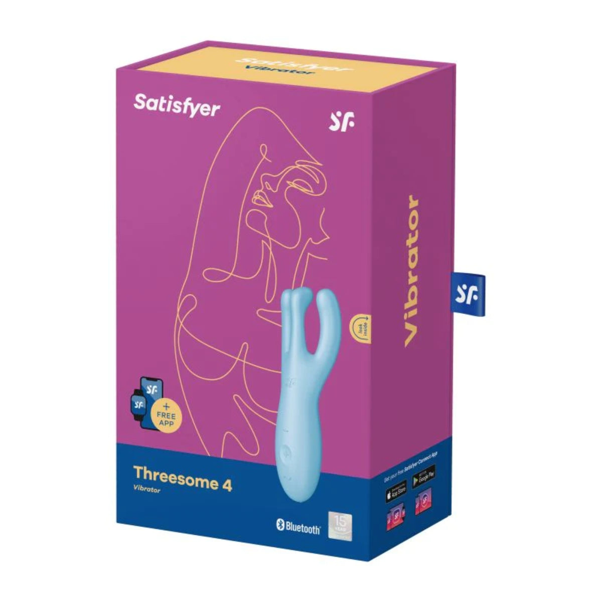 Multi Vibrator Satisfyer | Threesome 4 Vibrator Connect App  - Blue    | Awaken My Sexuality