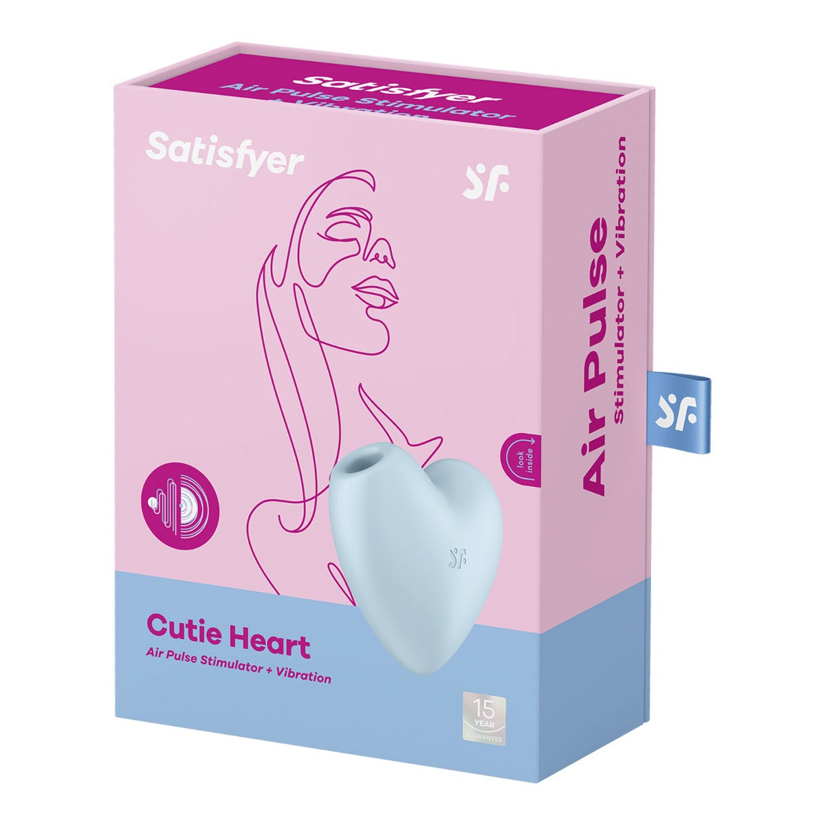 Clitoral Stimulation Satisfyer | Cutie Heart Double Air Pulse Vibrator - Blue    | Awaken My Sexuality