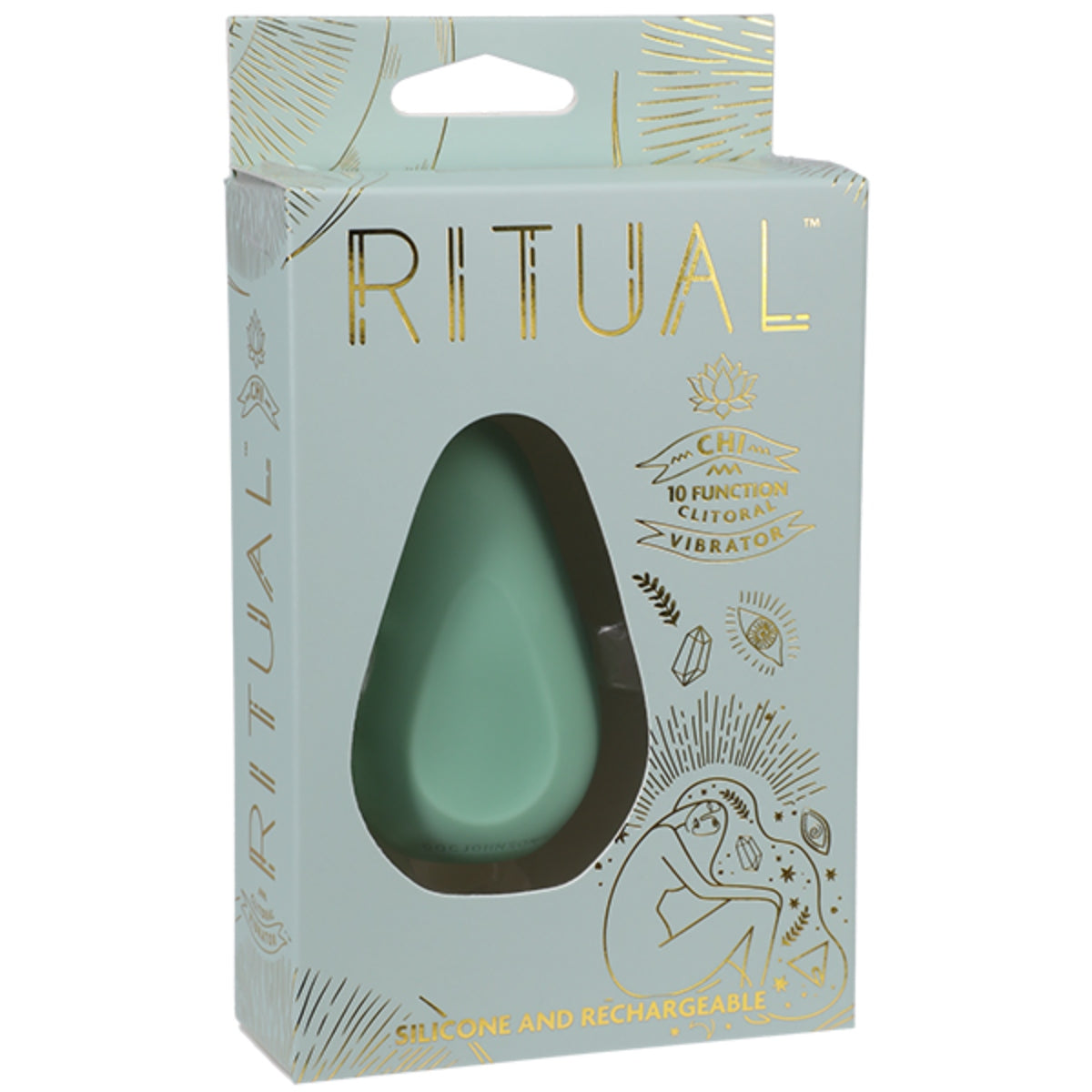 Doc Johnson Ritual Chi Rechargeable Green Silicone Clit Vibe