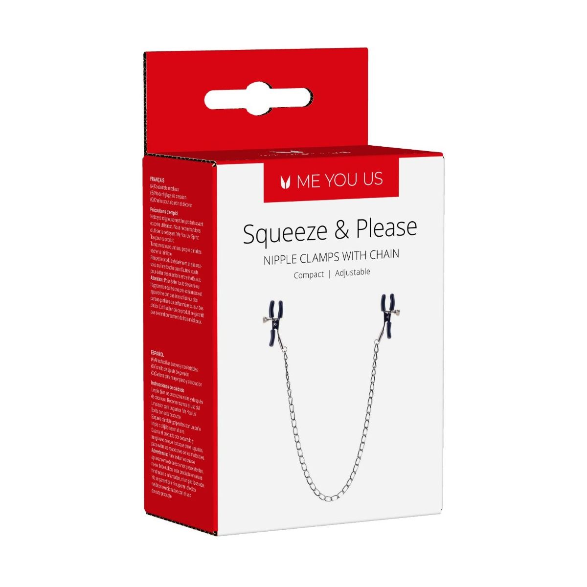 Nipple Play Me You Us | Squeeze N Please Nipple Clamps With Chain - Silver    | Awaken My Sexuality