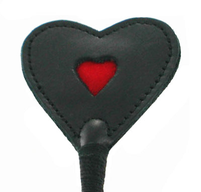 Strict Leather | Heart Tip Crop - Black & Red