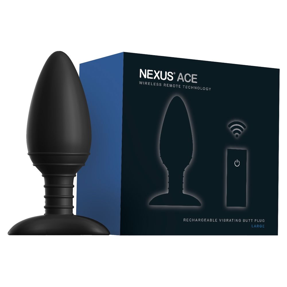 Vibrating Butt Plugs Nexus | Ace Black Rechargeable Vibrating Butt Plug - Large    | Awaken My Sexuality