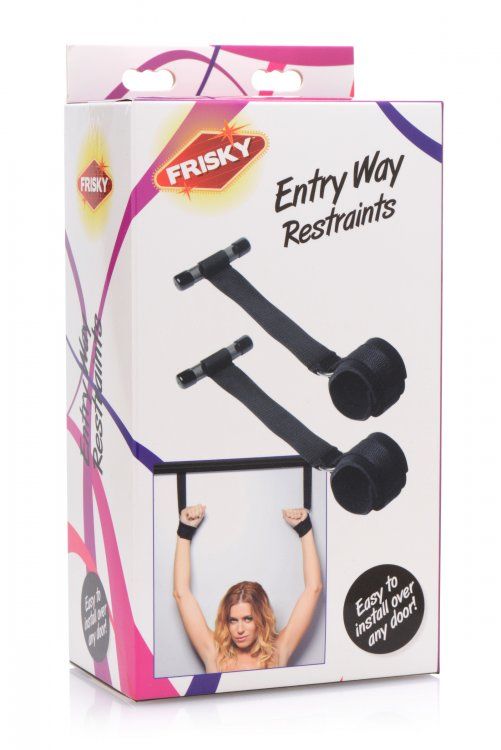 Bondage & Restraints Frisky | Entryway Door Restraints - Black    | Awaken My Sexuality