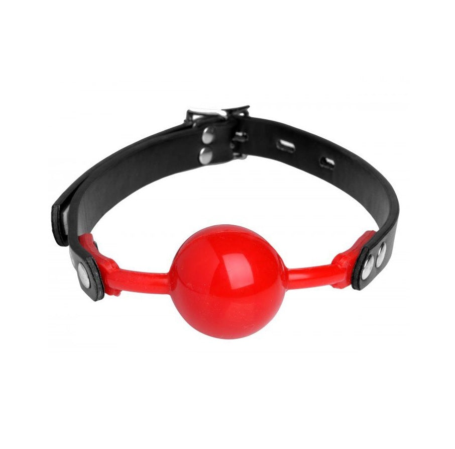 MASTER SERIES | The Hush Gag Silicone Comfort Ball Gag - Black & Red