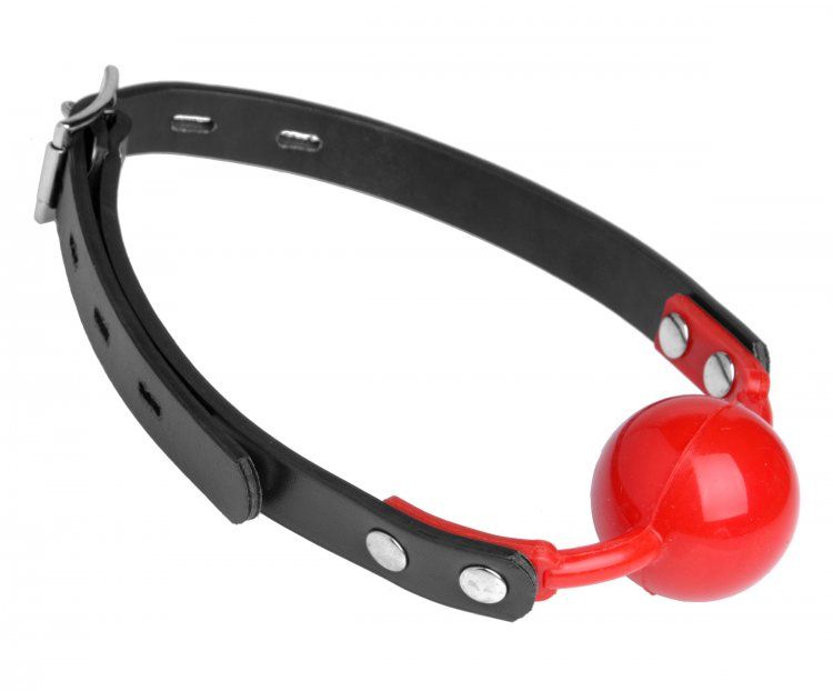 Ball Gags MASTER SERIES | The Hush Gag Silicone Comfort Ball Gag - Black & Red    | Awaken My Sexuality