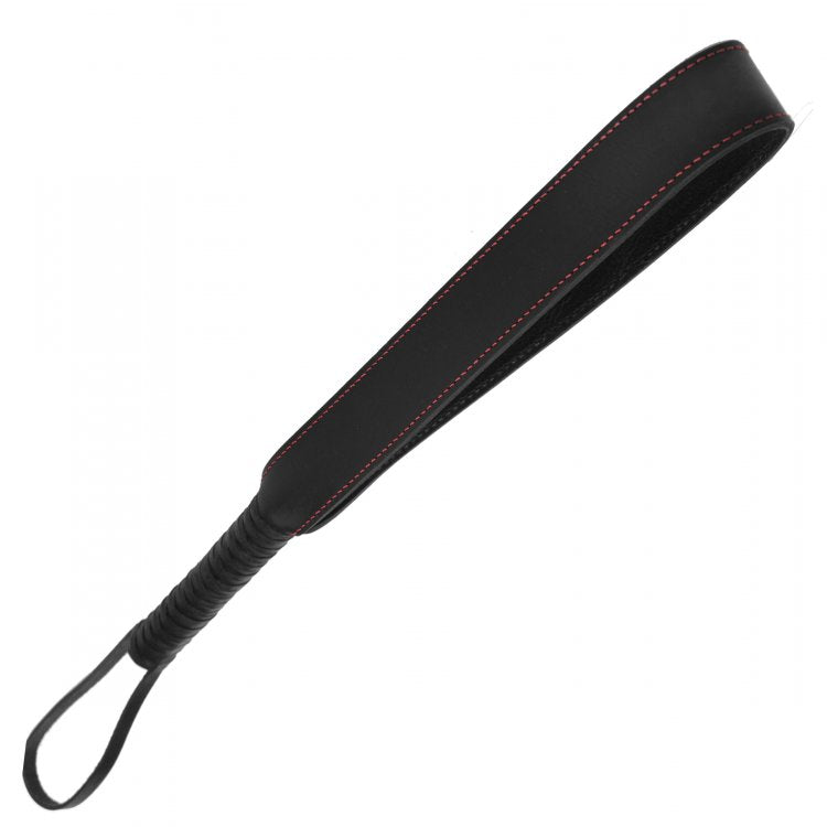 Strict Leather | Heavy Handle Loop Slapper - Black With Red Stitching