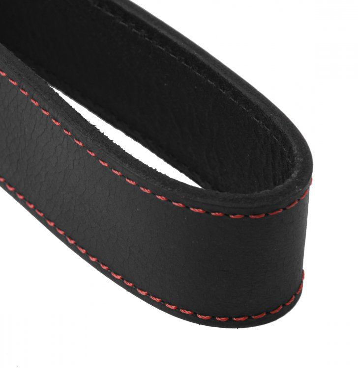 Strict Leather | Heavy Handle Loop Slapper - Black With Red Stitching