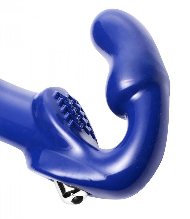 Strapless Strap-On U Strap Revolver II Vibrating Strapless Strap On Dildo | Blue    | Awaken My Sexuality