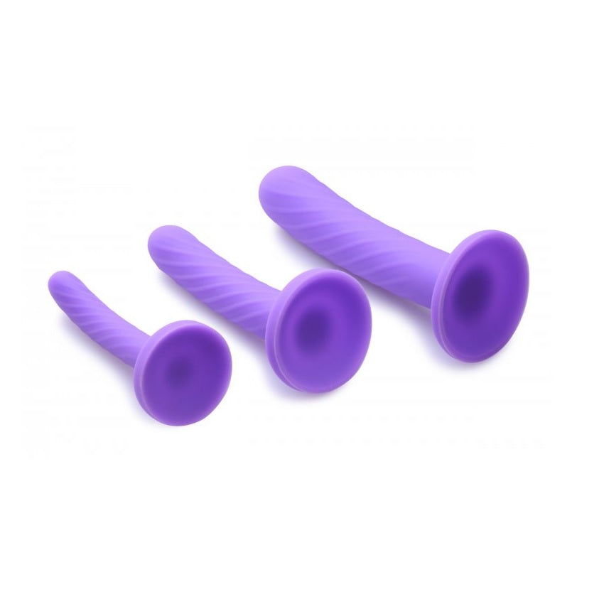 Dildo Set Strap U | Tri-Play 3 Piece Silicone Dildo Set - Purple    | Awaken My Sexuality