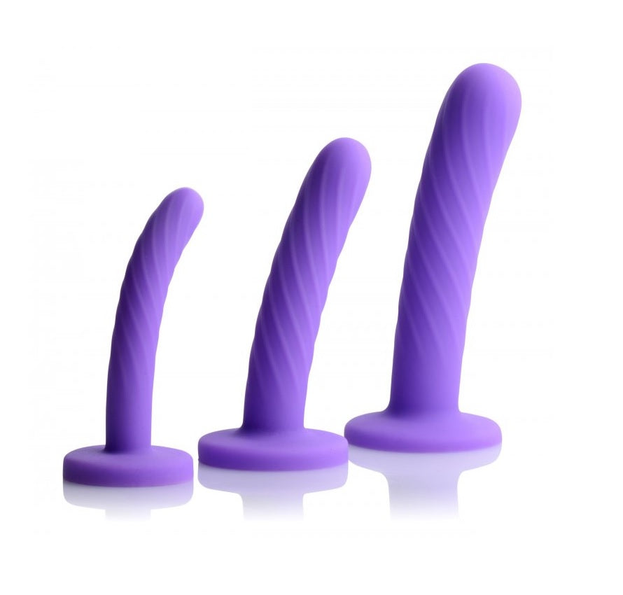 Strap U | Tri-Play 3 Piece Silicone Dildo Set - Purple