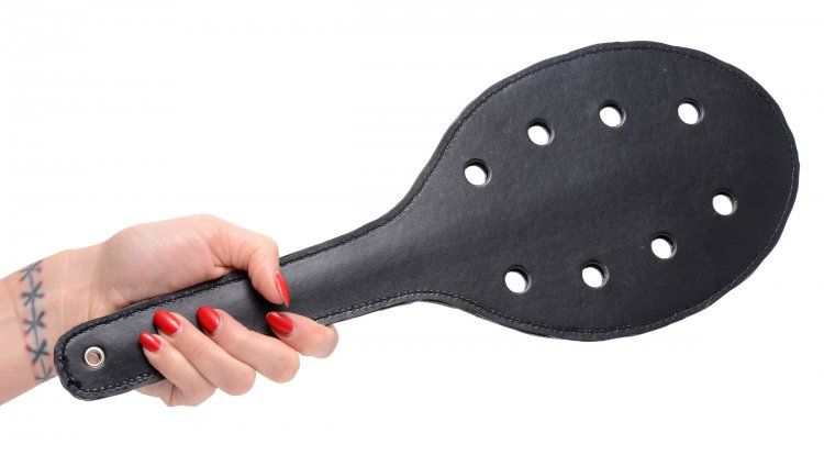 Strict | Deluxe Rounded Paddle with Holes - Black