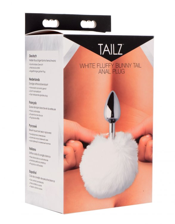 TAILZ | White Fluffy Bunny Tail Anal Plug