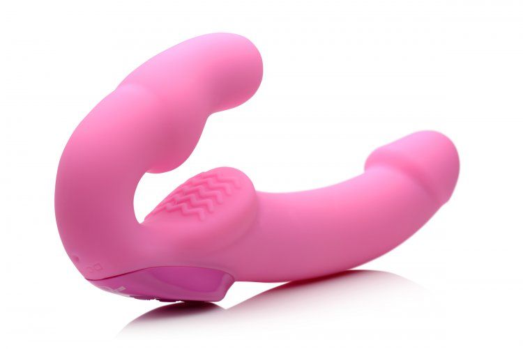 Strapless Strap-On U Strap Urge-Pink Vibrating Strapless Strap-On with Remote Control | Pink    | Awaken My Sexuality