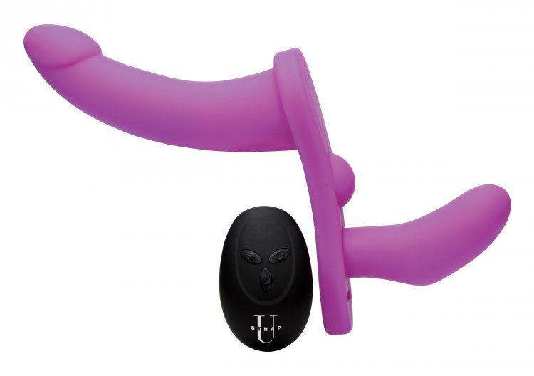 Strap-On Kits Strap U | Double Take 10X Double Penetration Vibrating Strap-on Harness - Purple    | Awaken My Sexuality