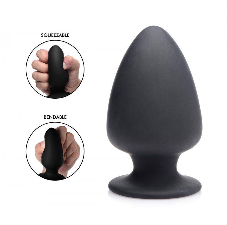 Squeeze-It | Squeezable Silicone Anal Plug Black - Medium