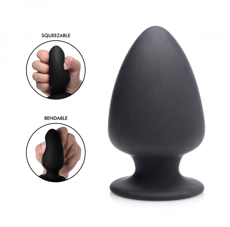 Butt Plugs Squeeze-It | Squeezable Silicone Anal Plug Black - Large    | Awaken My Sexuality