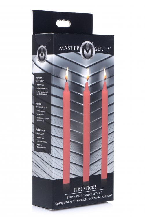 Master Series | Fire Sticks Fetish Drip Candles Set of 3 - Red
