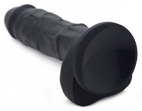 Suction Base Dildos Strap U | Power Pecker 7 Inch Silicone Dildo with Balls - Black    | Awaken My Sexuality