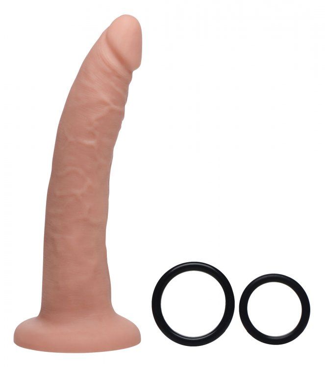 Strap-On Kits Strap U | Charmed 7.5 Inch Silicone Dildo with Harness - Black & Vanilla    | Awaken My Sexuality