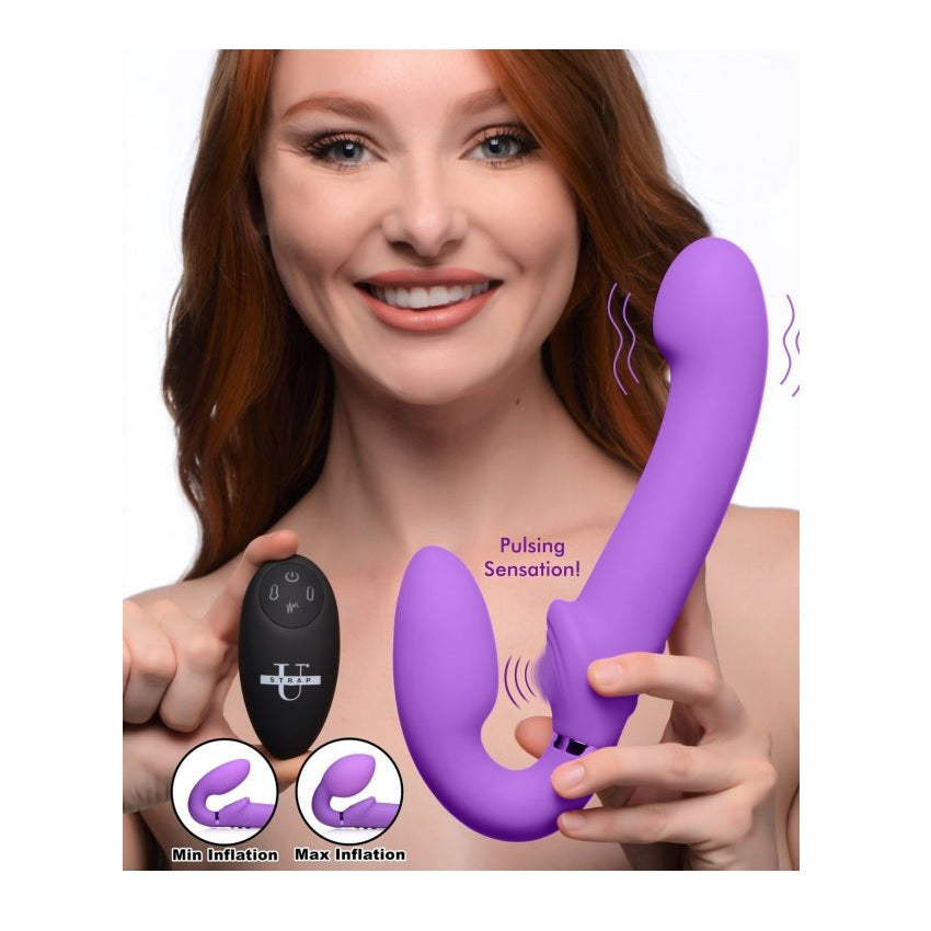 Strapless Strap-On 10X Ergo-Fit G-Pulse | Inflatable & Vibrating Strapless Strap-On | Purple    | Awaken My Sexuality