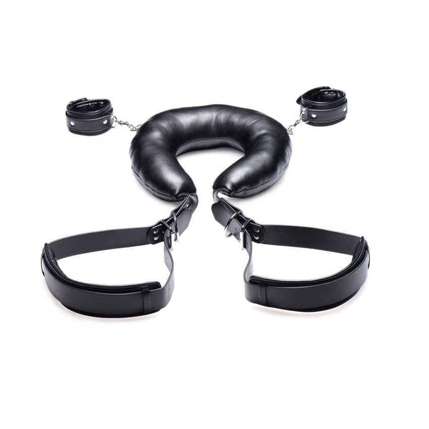 Bondage & Restraints Strict | Padded Thigh Sling With Wrist Cuffs - Black    | Awaken My Sexuality