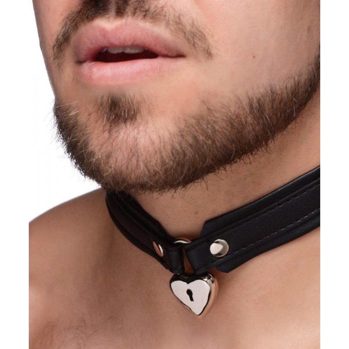 Collars And Leashes STRICT | Locking Heart Collar - Black    | Awaken My Sexuality